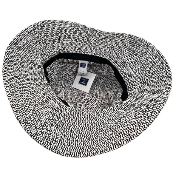 Janie and Jack "Sun Club" Girls Woven Straw Hat With Black Bow Accent Size 4-5 S - Picture 4 of 6